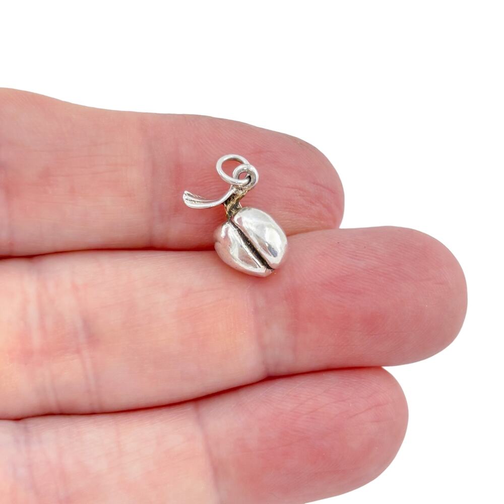 Vintage Sterling Silver 925 3D Peach Charm Pendant